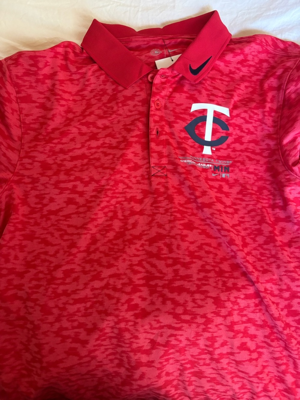 Nike Red Minnesota Twins Polo with Navy Accents